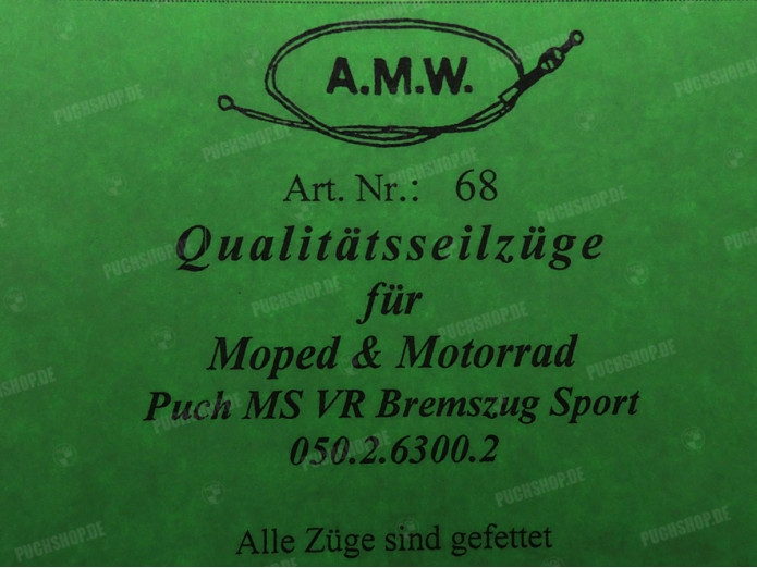 Bowdenzug Puch MS50 / VS50 Sport Bremse vorn A.M.W.